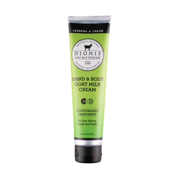 Dionis Goat Milk Skincare 3.3 oz Verbena & Cream Crema para manos y cuerpo - Loción de manos tamaño viaje para hidratar e hidratar la piel seca - Crema libre de crueldad fabricada en los EE. UU. - Fór