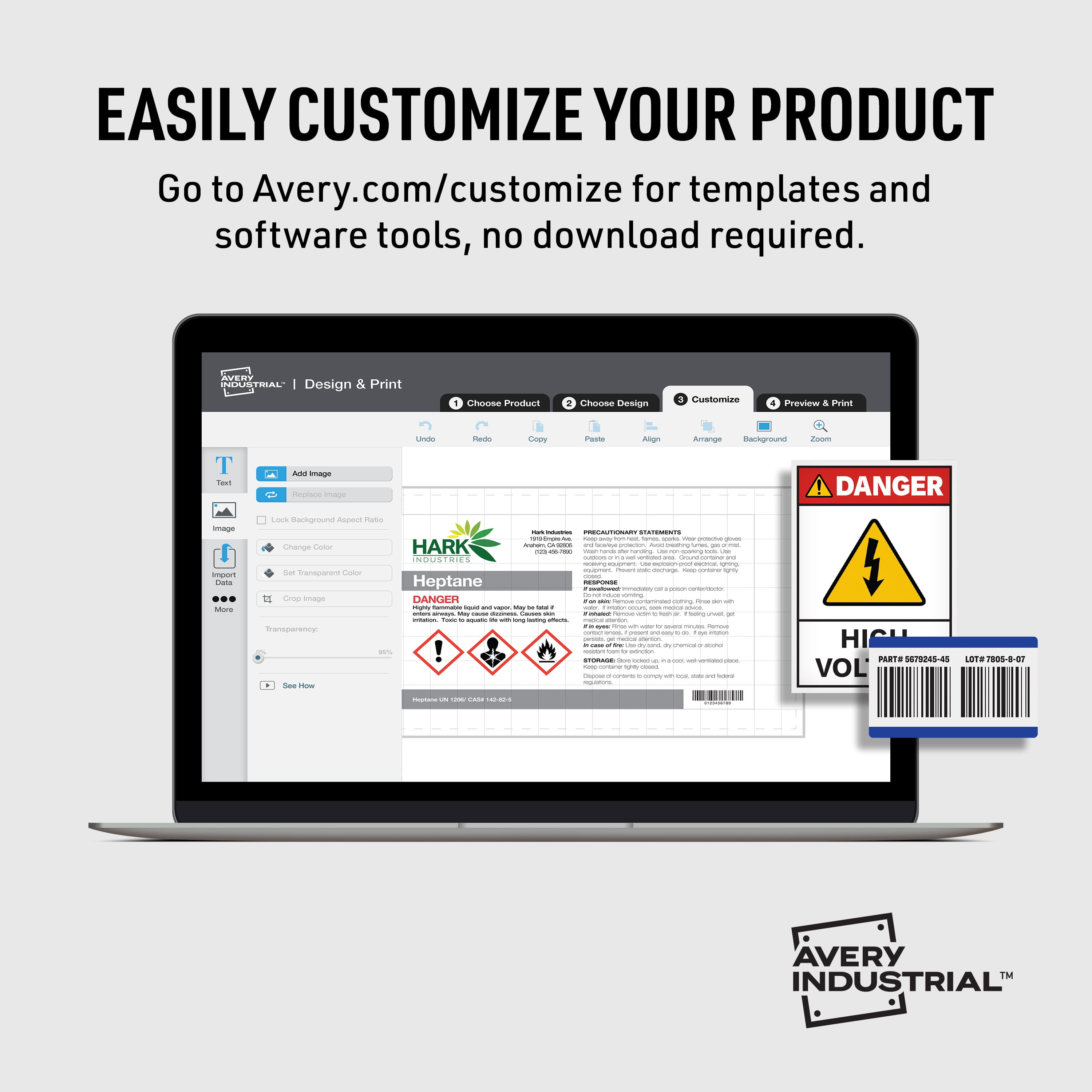 Avery Removable Label Safety Signs, Printable, 7"x10", 15/PK (61515)