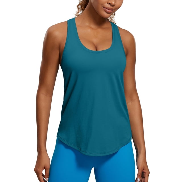 Musculosa CRZ YOGA de Algodón Pima con Espalda Nadadora Verde Talle S