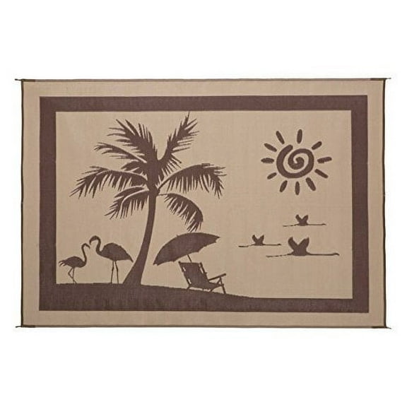 Ming's Mark BP8117 Brown & Beige 8' x 11' Beach Paradise Mat
