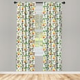 thumbnail image 2 of Ambesonne Olive Green Curtains, Cocktail Lemon Cartoon, Pair of 28"x84", Dark Orange Pale Taupe, 2 of 4