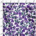 thumbnail image 2 of Soimoi Florals Printed, Cotton Satin Spandex, Sewing Fabric by The Yard 54 Inch Wide, Decorative Fabric for Dresses and Home Accents, Purple, 2 of 6