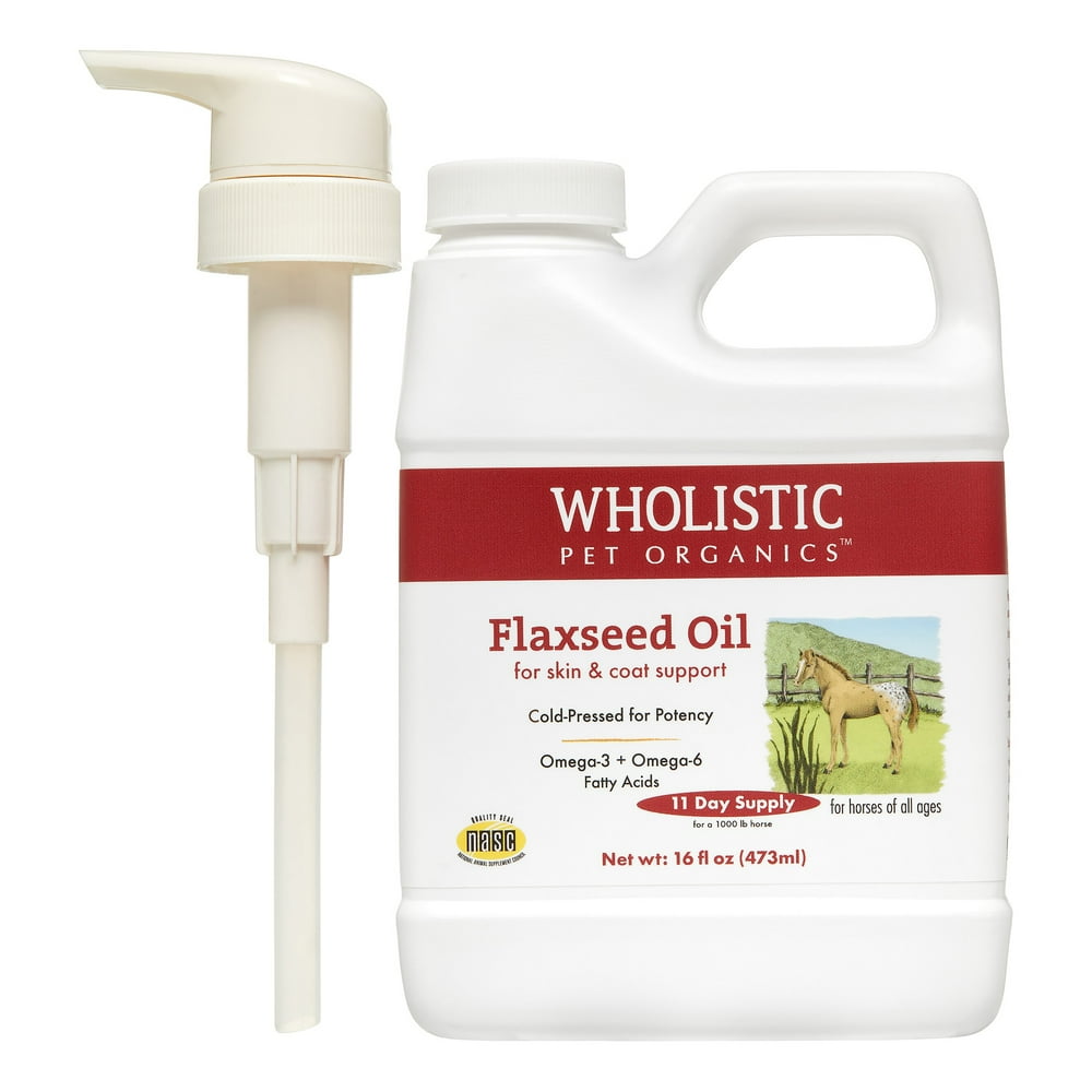 Wholistic Pet Organics Flaxseed Oil Skin & Coat Horse Supplement, 16 Fl