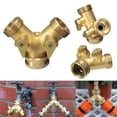 3/4inch Solid Brass Double Two Way Tap Garden Connector Adaptor Hose Splitter Irrigation Timer