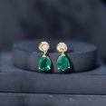 thumbnail image 4 of Rosec Jewels Lab Grown Emerald Teardrop Earrings for Women (3 Carat, AAAA Quality) - Certified Emerald Diamond Earrings, 14K Yellow Gold, 4 of 8