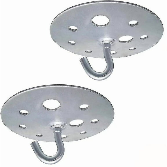 Metal Round Base Ceiling Hook 90mm Heavy Duty Chandelier Hook Fitting,2 Pieces