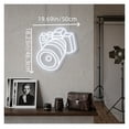 thumbnail image 2 of Letrero De Neón LED Con Forma Cámara Para Pared, Ideal Para Estudio Fotográfico, Decoración Creativa, Dormitorio, Sala Juegos, 19.6918.23in/5046.3cm, 2 of 6