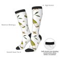 thumbnail image 4 of Knee High Socks for Women Men Athletic - Champagne Print Thigh-High Black Sole Comfort Breathable Long Socks for Casual Travel Running, 4 of 7