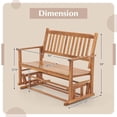 thumbnail image 3 of Costway Causeuse à Glissière pour Patio, Chaise Balançoire, Banc Berçant avec Siège à Lattes et Dossier Incurvé, Naturel, 3 of 9