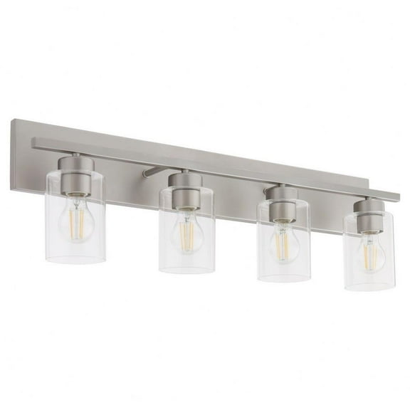 4 Light Bath Vanity-9.5 inches Tall and 30 inches Wide-Satin Nickel Finish Bailey Street Home 183-Bel-5054666
