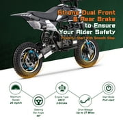 Kids Mini 50CC Gas Dirt Bike, DB1 Model 2 Stroke Ride on Bike with Off-Road Tire, Shocks, Pull Start, Oil Mixed Required, Support Up to 165lbs