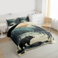 thumbnail image 3 of Manfei Teens Adults Animal Bear Bedding Comforter Set 2pcs,Moutain Jungle Twin Comforter Sets Microfiber,Woodland Wildlife Breathable Bedding Set,Lightweight Room Decor,Reversible, 3 of 8
