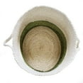 thumbnail image 6 of LR Home Woven Round Jute 19" Storage Basket with Handles, Green/White Stripe, 6 of 8