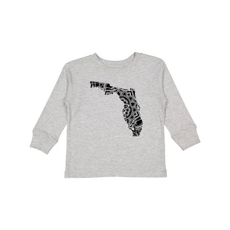 

Inktastic Florida Silhouette Mandala Boys or Girls Long Sleeve Toddler T-Shirt