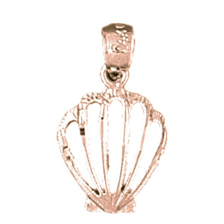 14K Rose Gold Shell Pendant - 20 mm