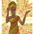 thumbnail image 3 of Ambesonne African Duvet Cover Sets, Dancing Woman Hand Drawing, 2-Twin, Green Red Yellow, 3 of 4