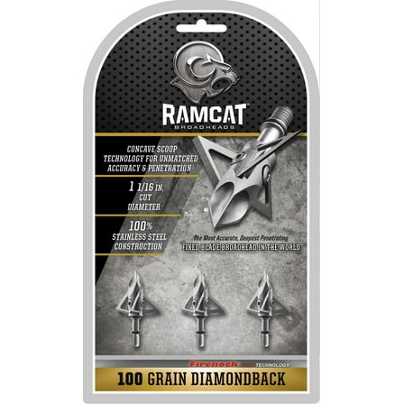 Ramcat Diamondback 100 Grain Broadhead -3 Pack