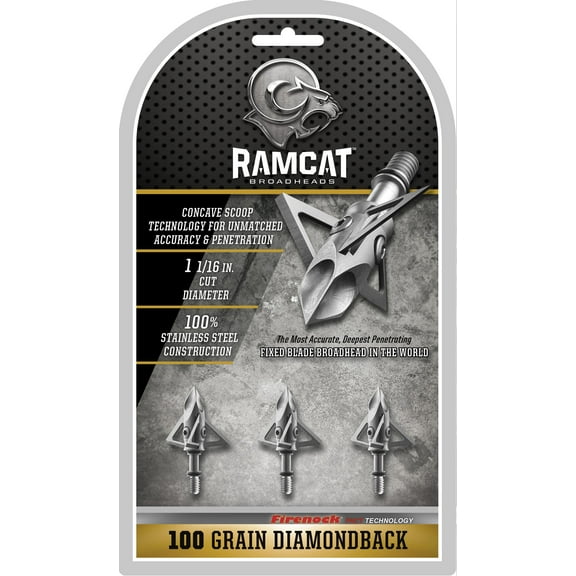 Ramcat Diamondback 100 Grain Broadhead -3 Pack