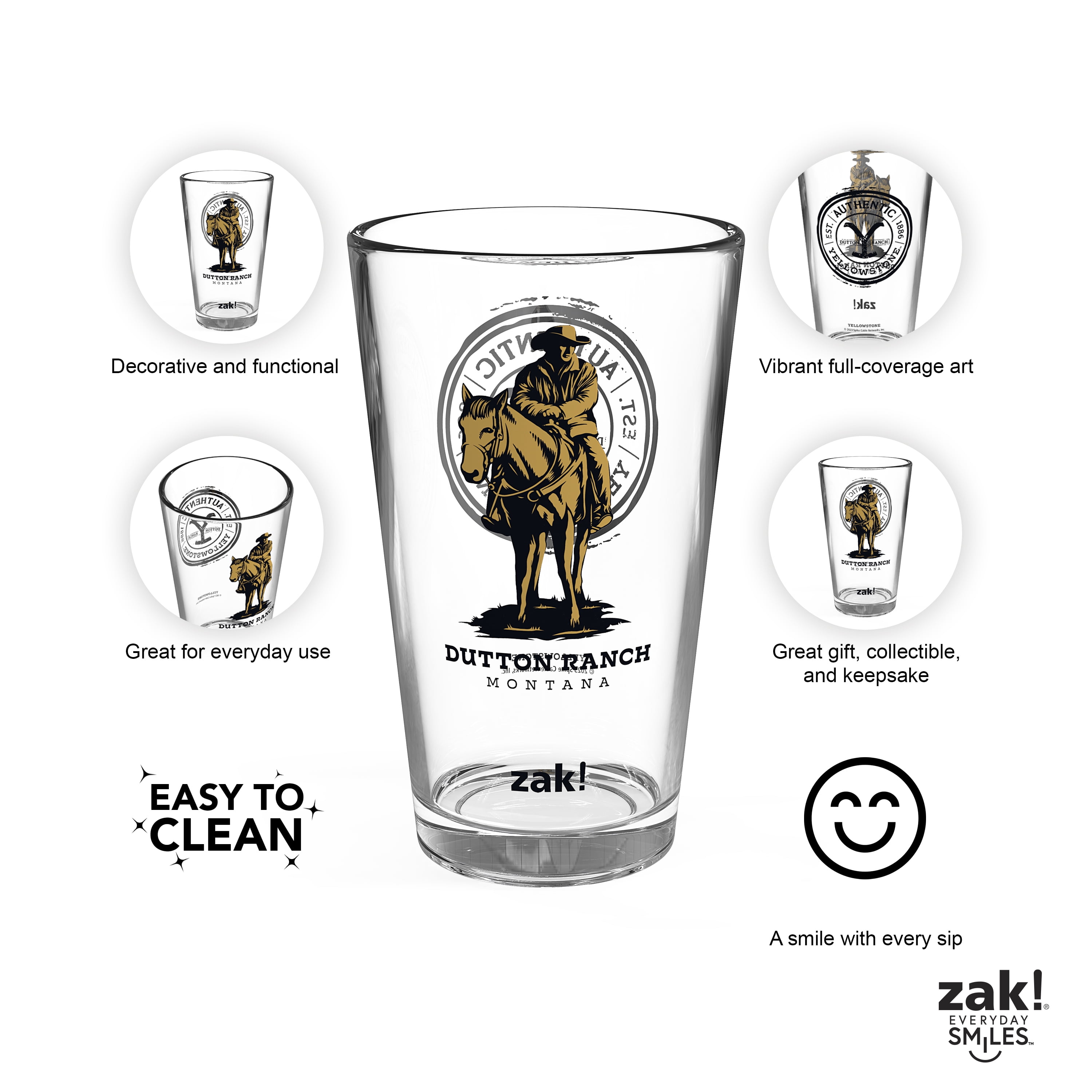 Zak Designs Yellowstone 16oz Pint Glass