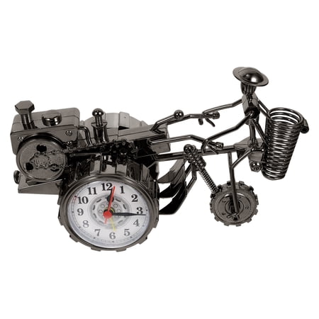 Vintage Tractor Model Dual-use Penholder Clock for Home Desktop Decor Using