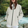 thumbnail image 2 of Rain Jacket for Women Lightweight Windbreaker Relax Fit Raincoat with Hooded Solid Color Packable Outerwear with Pockets, 2 of 4