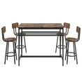 uhomepro 5Piece Industrial Bar Table Set, Counter Height Dining Set