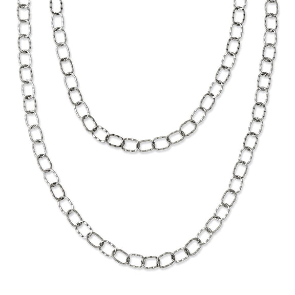 Stainless Steel Multi Chain Necklace - 28 Inch - Measures 6mm Wide