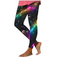 thumbnail image 3 of lcziwo Womens Print Carnival Leggings High Waisted Elastic Tummy Control Yoga Pants Cute Galaxy Graphic Tights Black XXL, 3 of 7