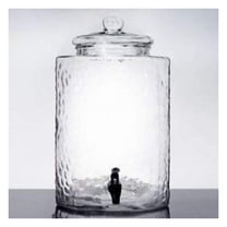 5 Gallon Hammered Glass Beverage Dispenser with Spigot – Large Drink Dispenser for Parties, Weddings, Cold Brew, Lemonade, Iced Tea & More