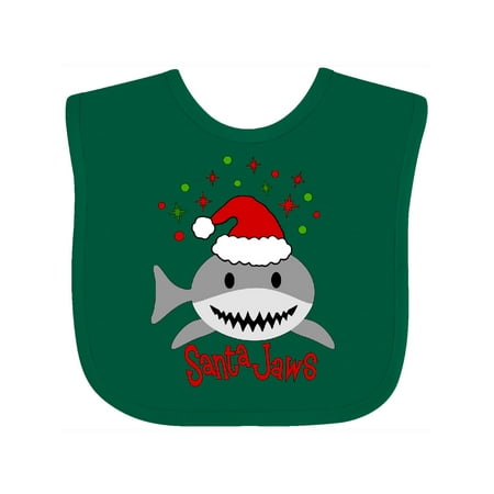 

Inktastic Santa Jaws Cute Christmas Shark in Santa Hat Gift Baby Boy or Baby Girl Bib