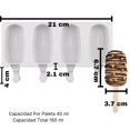 thumbnail image 3 of Molde Para Paletas De Hielo Reutilizables Silicona De Grado Alimenticio, Antiadherentes Y Flexibles De Fácil Desmolde, Utensilio De Repostería - Pastelería Con 4 Cavidades Para Helado ecomlab  Reposteria, 3 of 6
