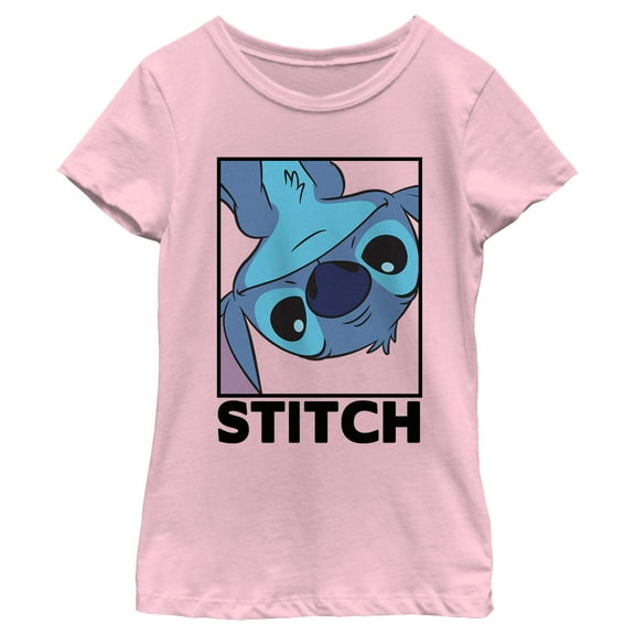 Girl's Lilo & Stitch Peekaboo Stitch Portrait Graphic Tee Light Pink X Large