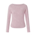 thumbnail image 2 of Okbabeha Women Y2k Long Sleeve Top Slim Fitted Crop Top 2023 Fall Fashion Aesthetic Clothes Going Out Top for Teen Girl, 2 of 6