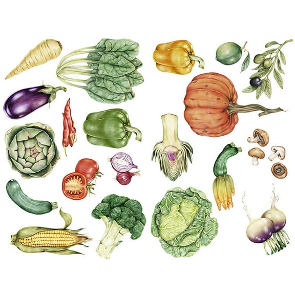 Fresh Kitchen Vegetables Precut Cute Aesthetic Diary Travel Paper Journal Stickers Scrapbooking Stationery Sticker Flakes Art Supplies
