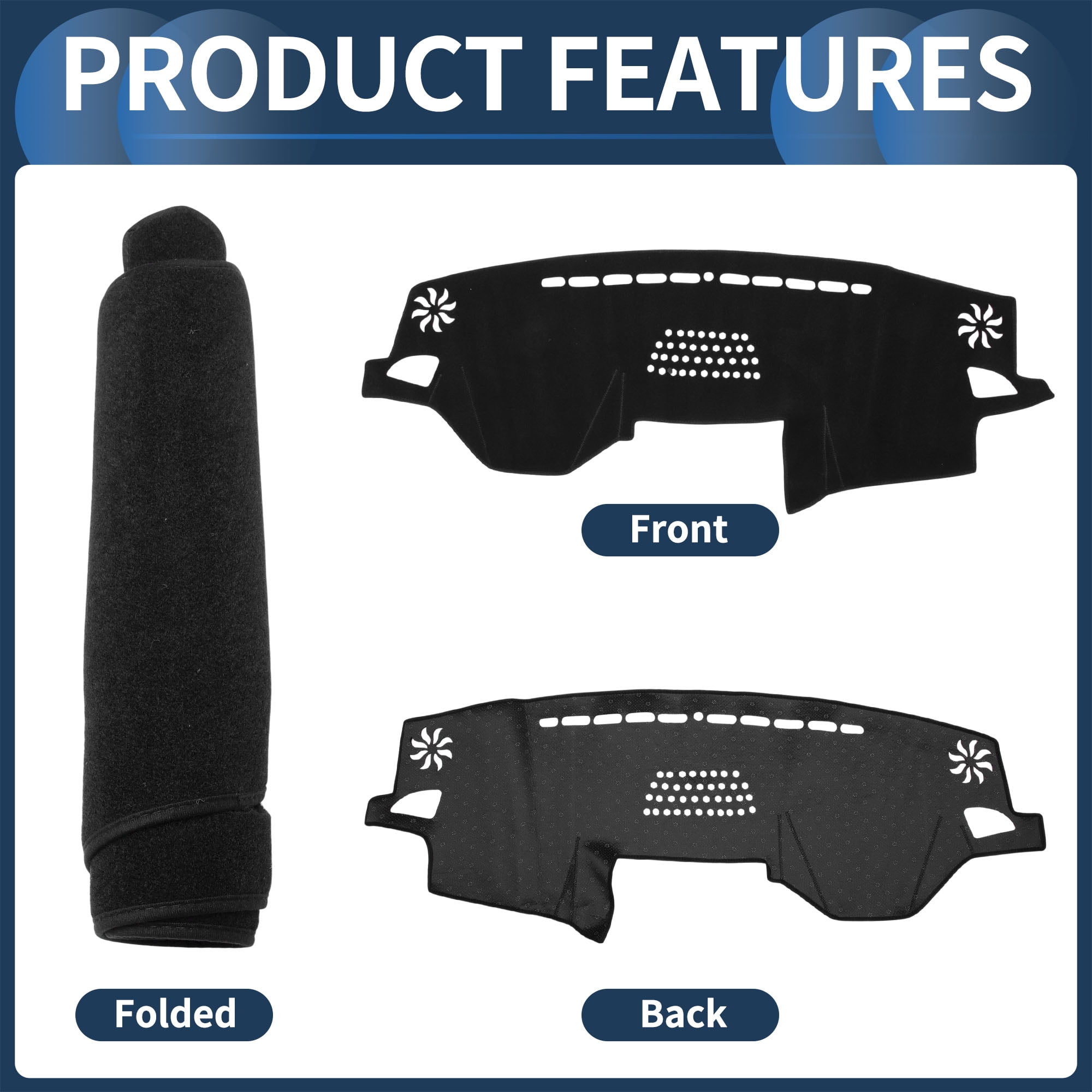 Dashboard Cover Dash Cover Mat Carpet for Subaru Outback 2015-2019 for Subaru Legacy 2015-2019 Polyester Black
