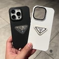 thumbnail image 3 of Funda De Silicona De Lujo 3D Triangle prad label Para iPhone14 13 12 Pro MAX 11 XS XR 14 Plus Negro Blanco Púrpura Azul Inspirado En El Diseño Suave, 3 of 4