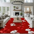 thumbnail image 3 of 8'x10' Area Rugs, Red White Bow Indoor Outdoor Area Rug for Living Room Bedroom, Modern Art Watercolor Bowknot Washable Bathroom Rugs Kitchen Floor Carpet Mats Home Decor Aesthetic, 3 of 8