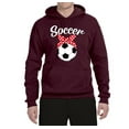 thumbnail image 2 of Wild Bobby, Cute Soccer Mom Ribbon Soccer Ball Gift Sports, Mother's Day, Unisex Graphic Hoodie Sweatshirt, Maroon, X-Large, 2 of 3