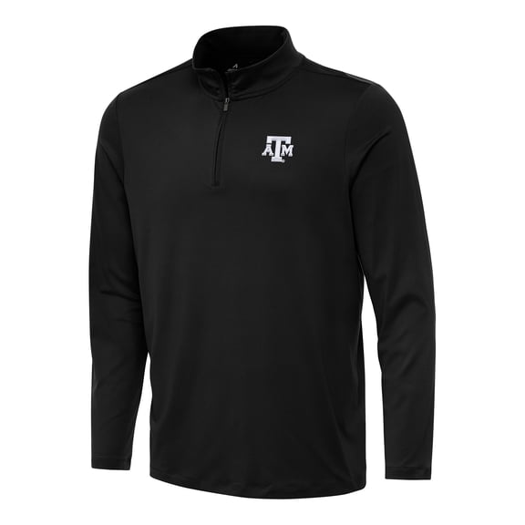 Men's Antigua Black Texas A&M Aggies Reprocess Quarter-Zip Top