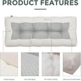 thumbnail image 3 of Magpie Fabrics Indoor Outdoor Bench Cushion 42"x18", Non-Slip Tufted Water Resistant Long Seat Pads, Patio Loveseat Cushion for Window, Garden, Swing, Settee - Cream Beige, 3 of 14