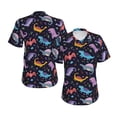 thumbnail image 3 of Goofa Cartoon Dinosaur Pattern Women's Slim-Fit Short-Sleeve V-Neck T-Shirt,Classic-Fit Short-Sleeve V-Neck T-Shirt-3X-Large, 3 of 5
