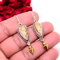 thumbnail image 4 of Picture Jasper - Oregon 925 Sterling Silver Two Tone Arrow Head Earring 1.95 S54, Handmade Jewelry, Dangle Earring, 4 of 4