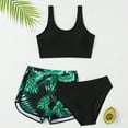 thumbnail image 6 of TSHXS Girls Bathing Suits Size 12-14 Swimsuit For Teens Girls Swimsuit 3 Piece Bathing Suit Bikini Set Girls' Swimwear With Shorts Green 13-14 Years, 6 of 7