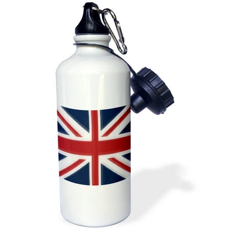 3dRose Union Jack UK, Sports Water Bottle, 21oz (Best Tasting Bottled Water Uk)