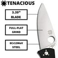thumbnail image 3 of spyderco tenacious plain edge folding knife, black/silver, 3 of 7