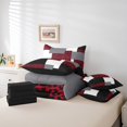 thumbnail image 5 of YST Ensemble de Literie 7 Pcs Simple, Ensemble de Literie Mi-Siècle pour Enfants Garçons Filles, Lit en Sac Rayé, Ensemble de Lit Réversible Minimaliste Rouge Noir Léopard avec Draps, Décoration de Chambre, 5 of 5