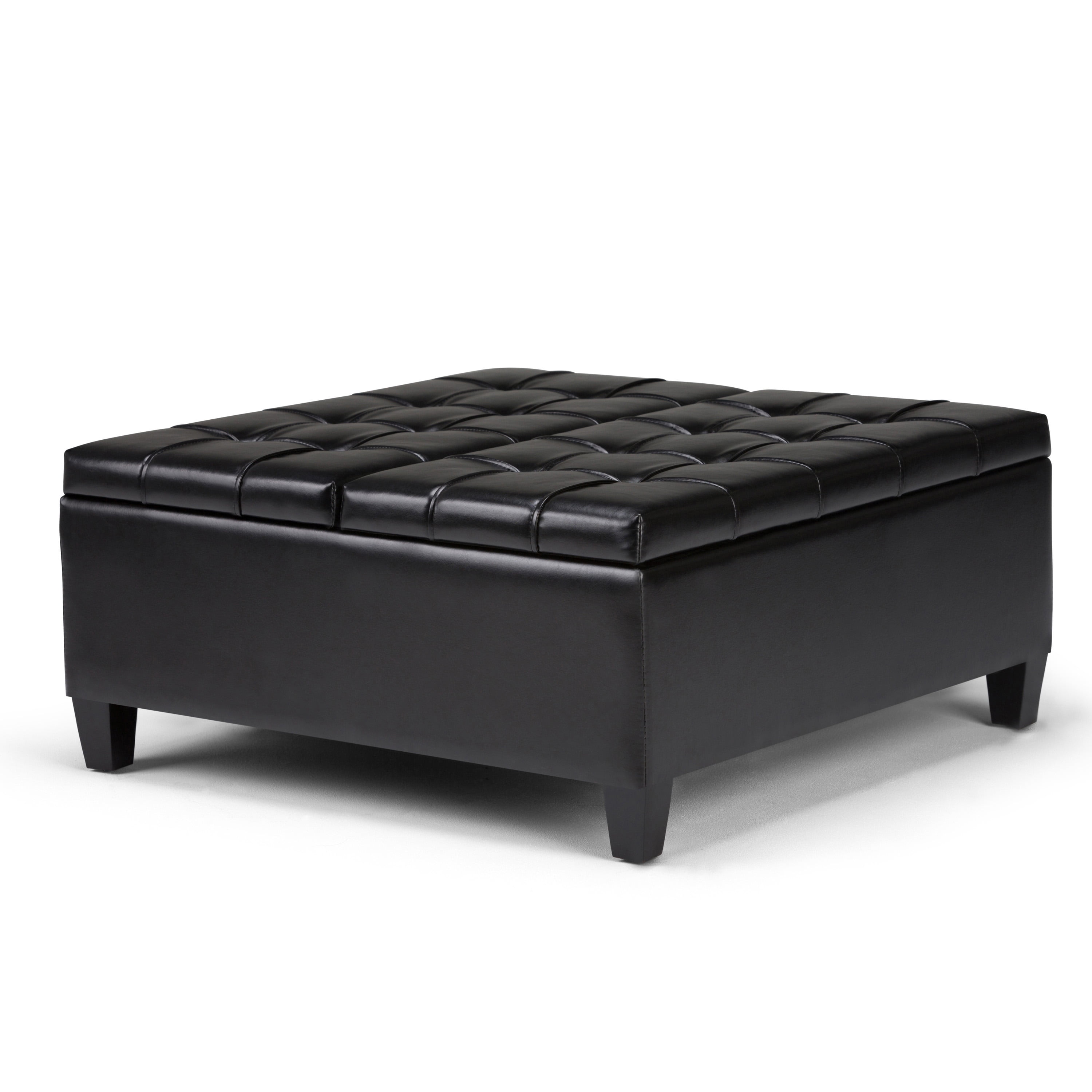 Brooklyn + Max Blake 36 inch Wide Traditional Square Storage Ottoman in