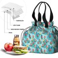 thumbnail image 4 of Pioneer Flower Floral Print Pattern Drawstring Lunch Bag Women - Drawstring Lunch Bag Insulated for Work Office - Stain-Resistant Large Lunchbags for Women with Multi-Pockets, 4 of 6