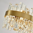 thumbnail image 3 of Posiosa Gold Oval Crystal Chandelier L57 inch, 32-Lights Gold Chandeliers Modern Crystal Chandelier Pendant Light Fixture G9 Lights Pendant Ceiling Light for Dining Living Room Kitchen Island, 3 of 6