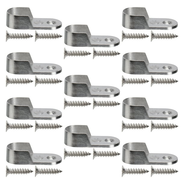 EeaseMX 30Pcs Oval Closet Rod End Soportes Muebles Accesorios Armario Tubo Soporte Soporte Ropa Colgando soporte de barra (10 piezas de soporte y 20 piezas de tornillos)